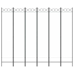 vidaXL 6-Panel Room Divider White 240x200 cm Fabric 3