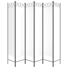 vidaXL 6-Panel Room Divider White 240x200 cm Fabric 4