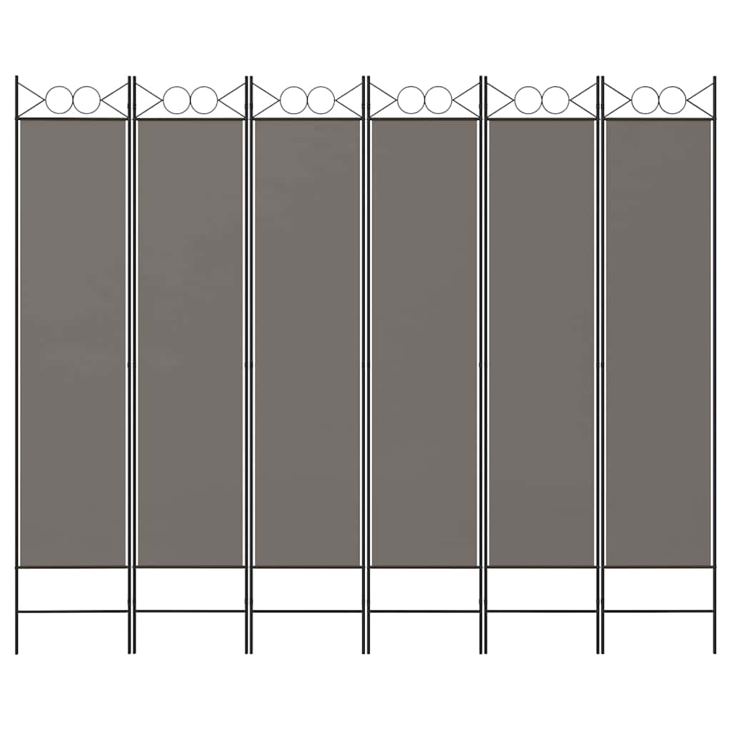 vidaXL 6-Panel Room Divider Anthracite 240x200 cm Fabric 3