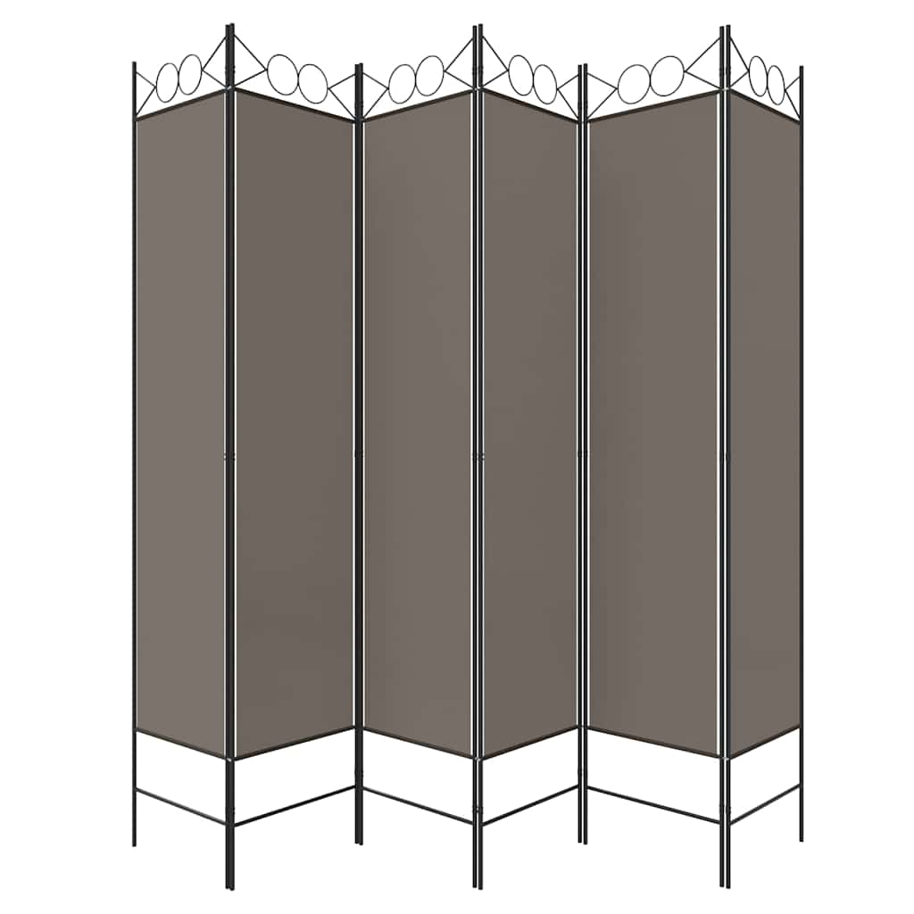 vidaXL 6-Panel Room Divider Anthracite 240x200 cm Fabric 4