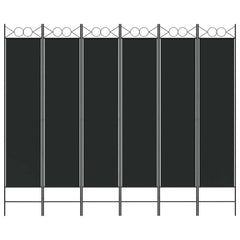 vidaXL 6-Panel Room Divider Black 240x200 cm Fabric 3