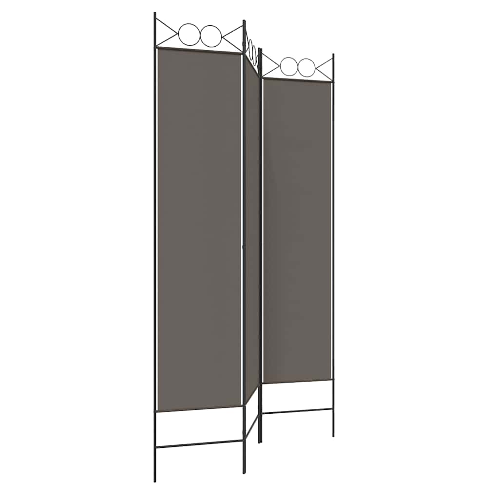 vidaXL 3-Panel Room Divider Anthracite 120x220 cm Fabric 4