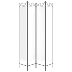 vidaXL 4-Panel Room Divider White 160x220 cm Fabric 4