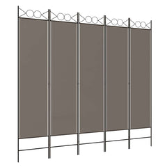 vidaXL 5-Panel Room Divider Anthracite 200x220 cm Fabric 2