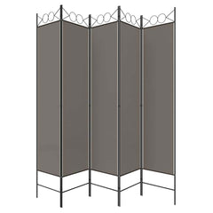 vidaXL 5-Panel Room Divider Anthracite 200x220 cm Fabric 4