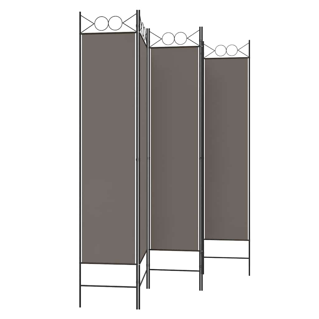 vidaXL 5-Panel Room Divider Anthracite 200x220 cm Fabric 5
