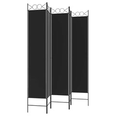 vidaXL 5-Panel Room Divider Black 200x220 cm Fabric 5