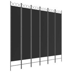 vidaXL 6-Panel Room Divider Black 240x220 cm Fabric 2
