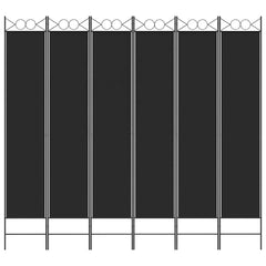 vidaXL 6-Panel Room Divider Black 240x220 cm Fabric 3
