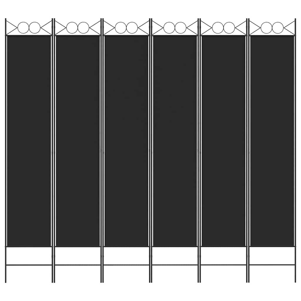 vidaXL 6-Panel Room Divider Black 240x220 cm Fabric 3
