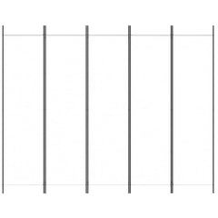 vidaXL 5-Panel Room Divider White 250x200 cm Fabric 3