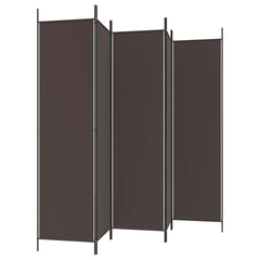 vidaXL 5-Panel Room Divider Brown 250x200 cm Fabric 4
