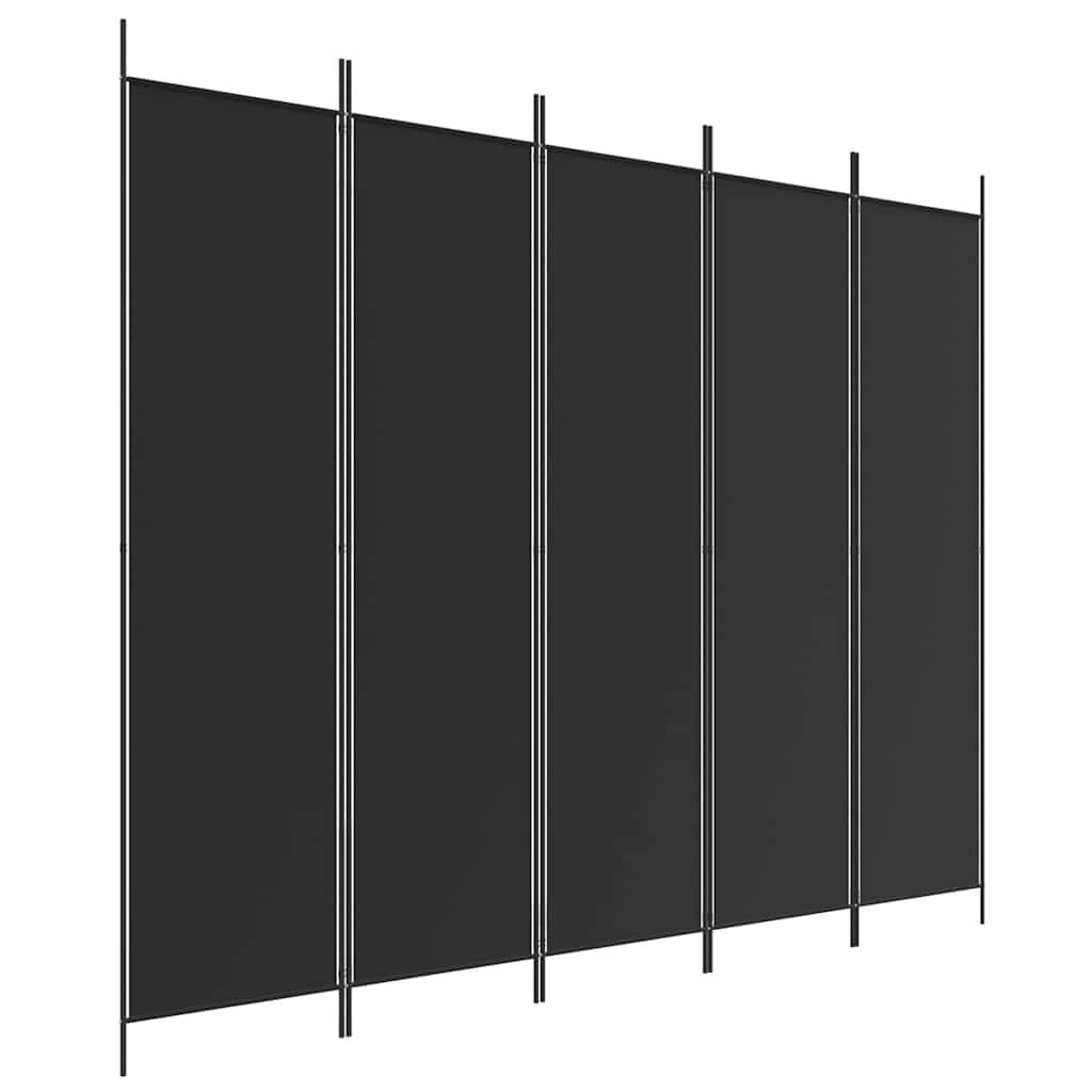 5-Panel Room Divider Black, image 2