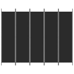 5-Panel Room Divider Black, image 4