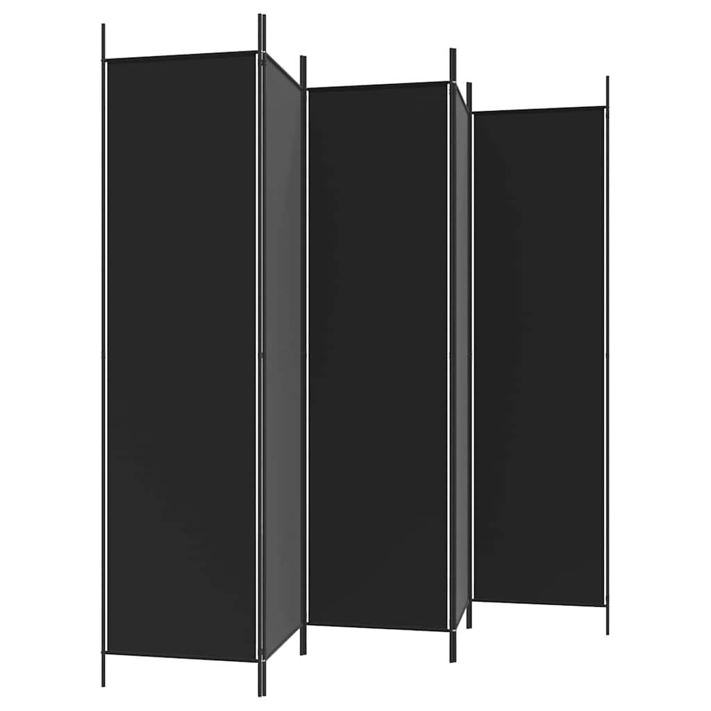 5-Panel Room Divider Black, image 6