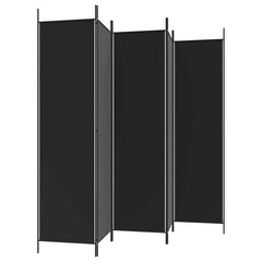 5-Panel Room Divider Black, image 6