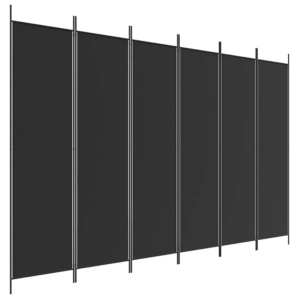 vidaXL 6-Panel Room Divider Black 300x200 cm Fabric 2