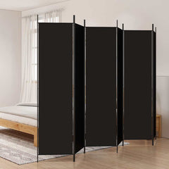 vidaXL 6-Panel Room Divider Black 300x200 cm Fabric 3
