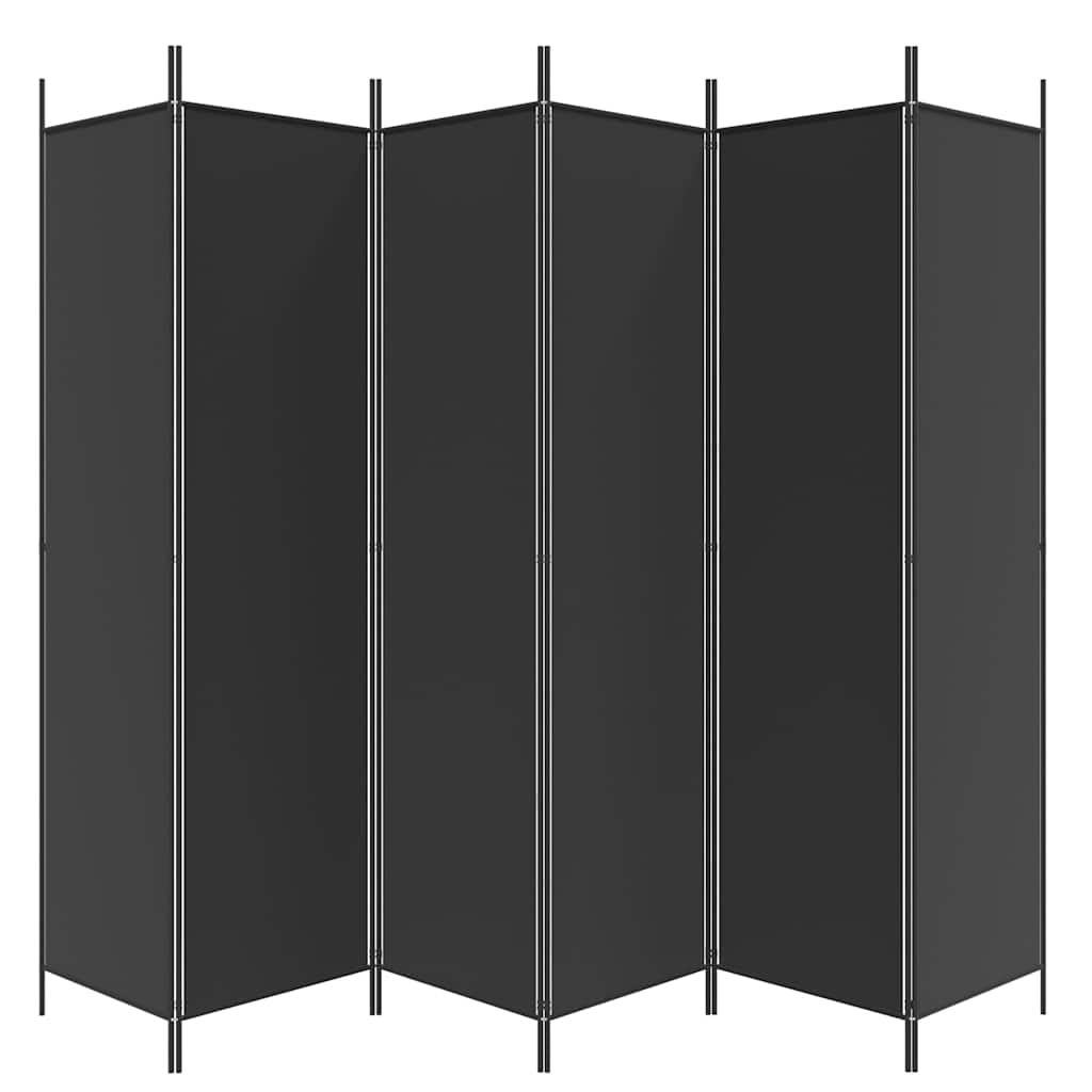 vidaXL 6-Panel Room Divider Black 300x200 cm Fabric 5