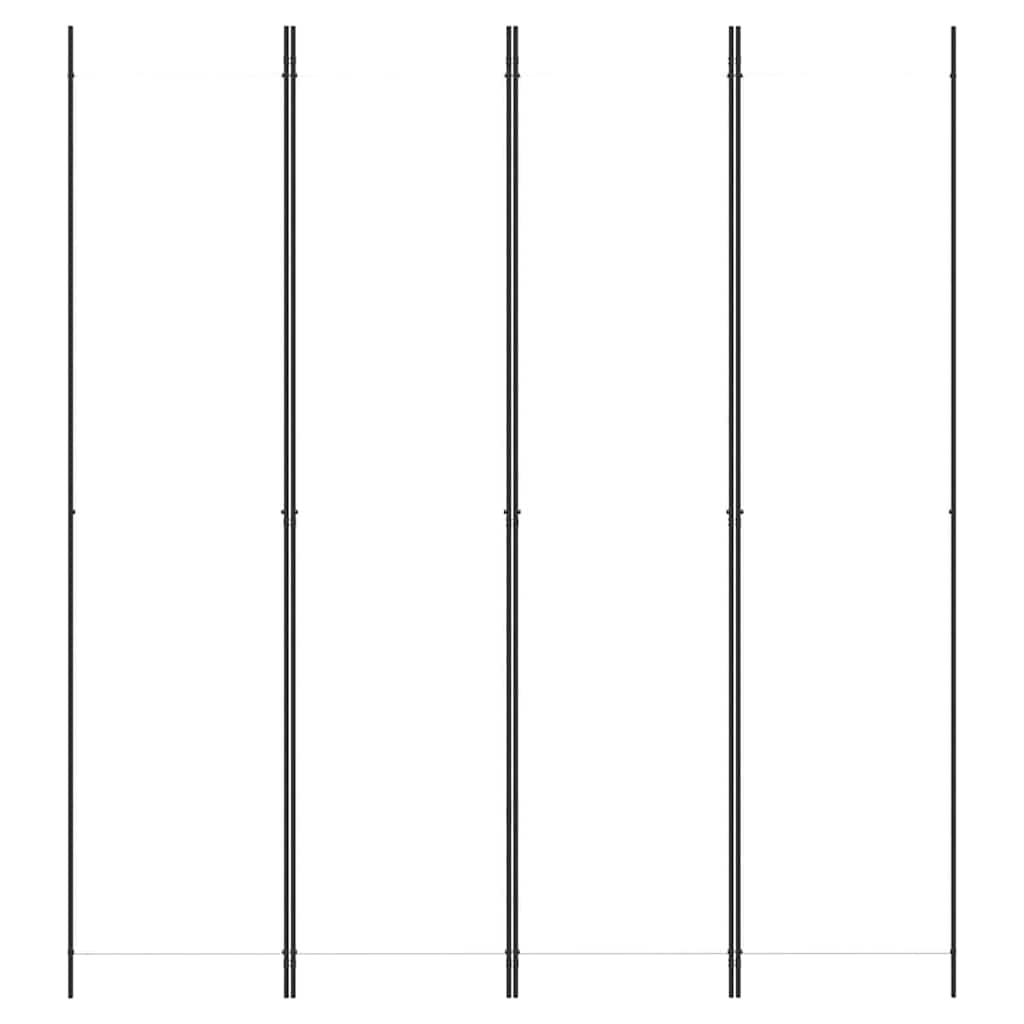 vidaXL 4-Panel Room Divider White 200x220 cm Fabric 3