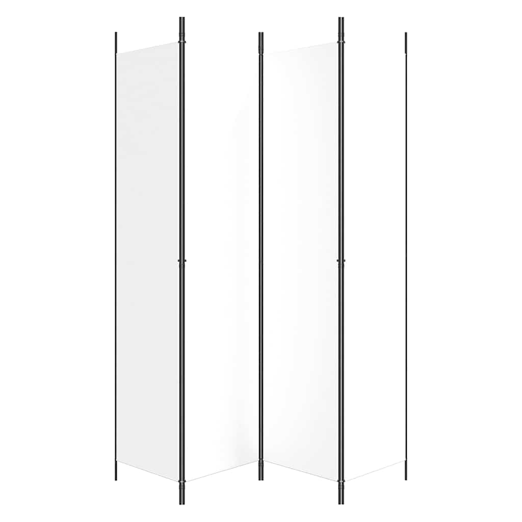 vidaXL 4-Panel Room Divider White 200x220 cm Fabric 4