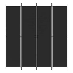 vidaXL 4-Panel Room Divider Black 200x220 cm Fabric 3