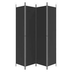 vidaXL 4-Panel Room Divider Black 200x220 cm Fabric 4