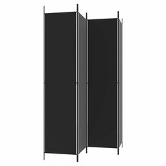 vidaXL 4-Panel Room Divider Black 200x220 cm Fabric 5