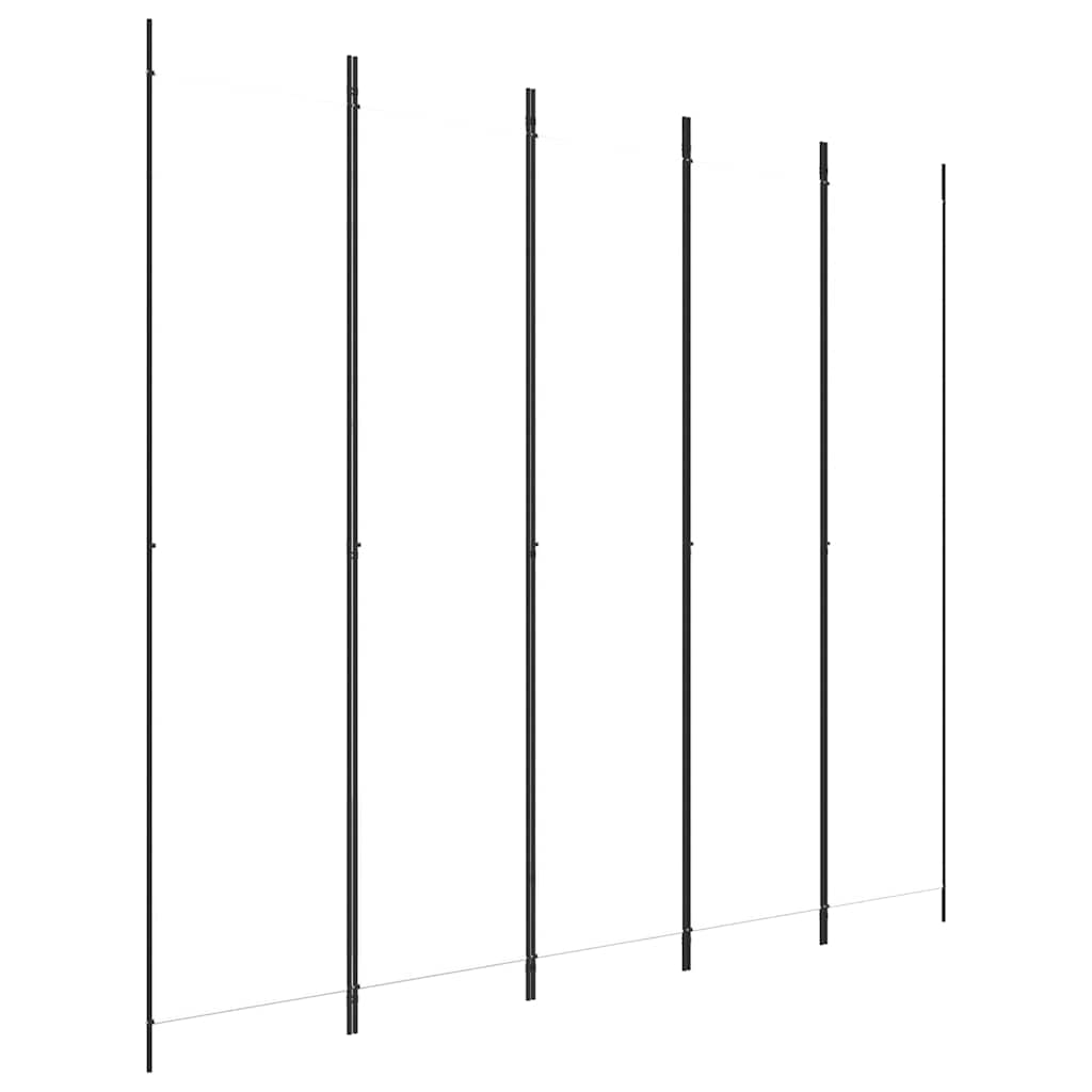 vidaXL 5-Panel Room Divider White 250x220 cm Fabric 2