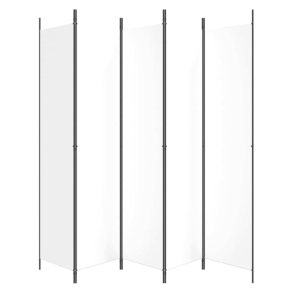 vidaXL 5-Panel Room Divider White 250x220 cm Fabric 4