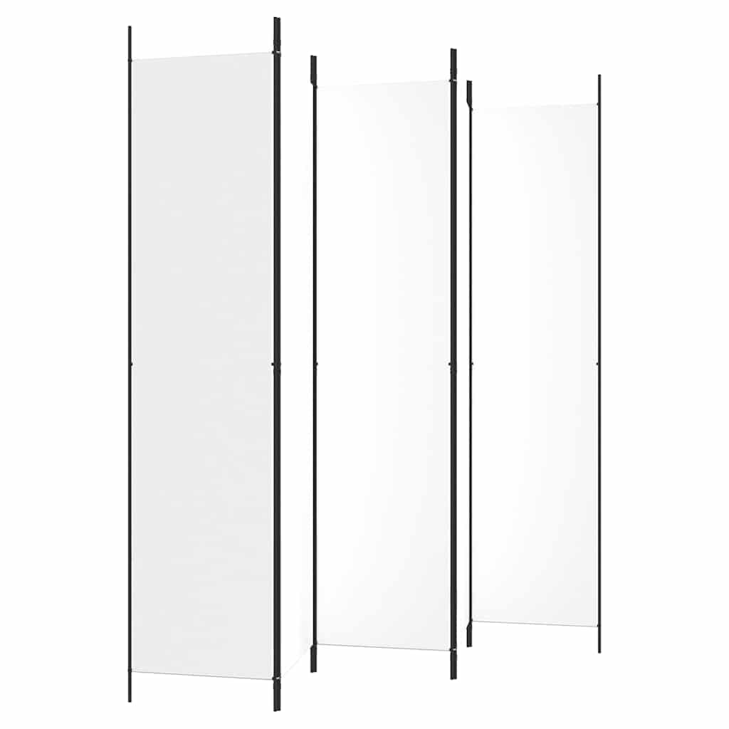 vidaXL 5-Panel Room Divider White 250x220 cm Fabric 5
