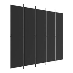 vidaXL 5-Panel Room Divider Black 250x220 cm Fabric 2