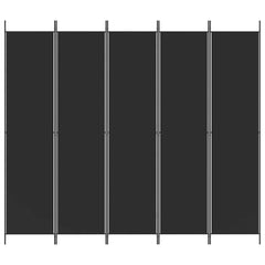 vidaXL 5-Panel Room Divider Black 250x220 cm Fabric 3