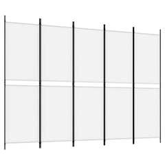 vidaXL 5-Panel Room Divider White 250x180 cm Fabric 2