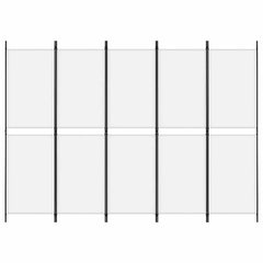 vidaXL 5-Panel Room Divider White 250x180 cm Fabric 3