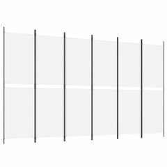 vidaXL 6-Panel Room Divider White 300x180 cm Fabric 2