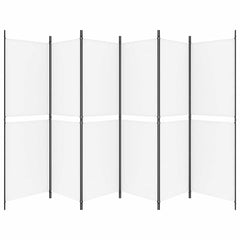 vidaXL 6-Panel Room Divider White 300x180 cm Fabric 4
