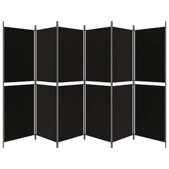 vidaXL 6-Panel Room Divider Black 300x180 cm Fabric 4