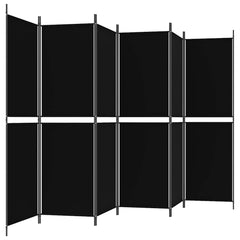 vidaXL 6-Panel Room Divider Black 300x180 cm Fabric 5