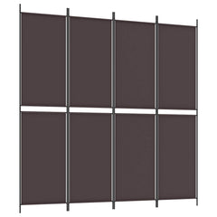 vidaXL 4-Panel Room Divider Brown 200x200 cm Fabric 2