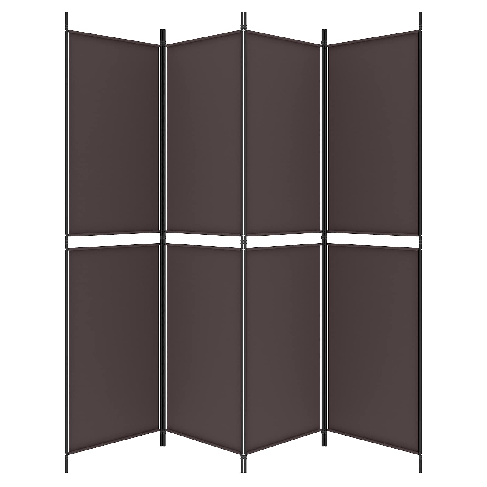 vidaXL 4-Panel Room Divider Brown 200x200 cm Fabric 3