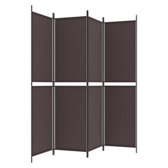 vidaXL 4-Panel Room Divider Brown 200x200 cm Fabric 4