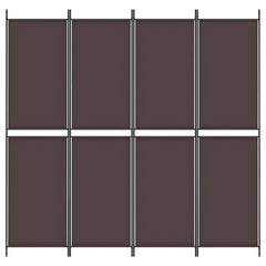 vidaXL 4-Panel Room Divider Brown 200x200 cm Fabric 6