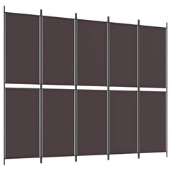 5-Panel Room Divider Brown, image 2