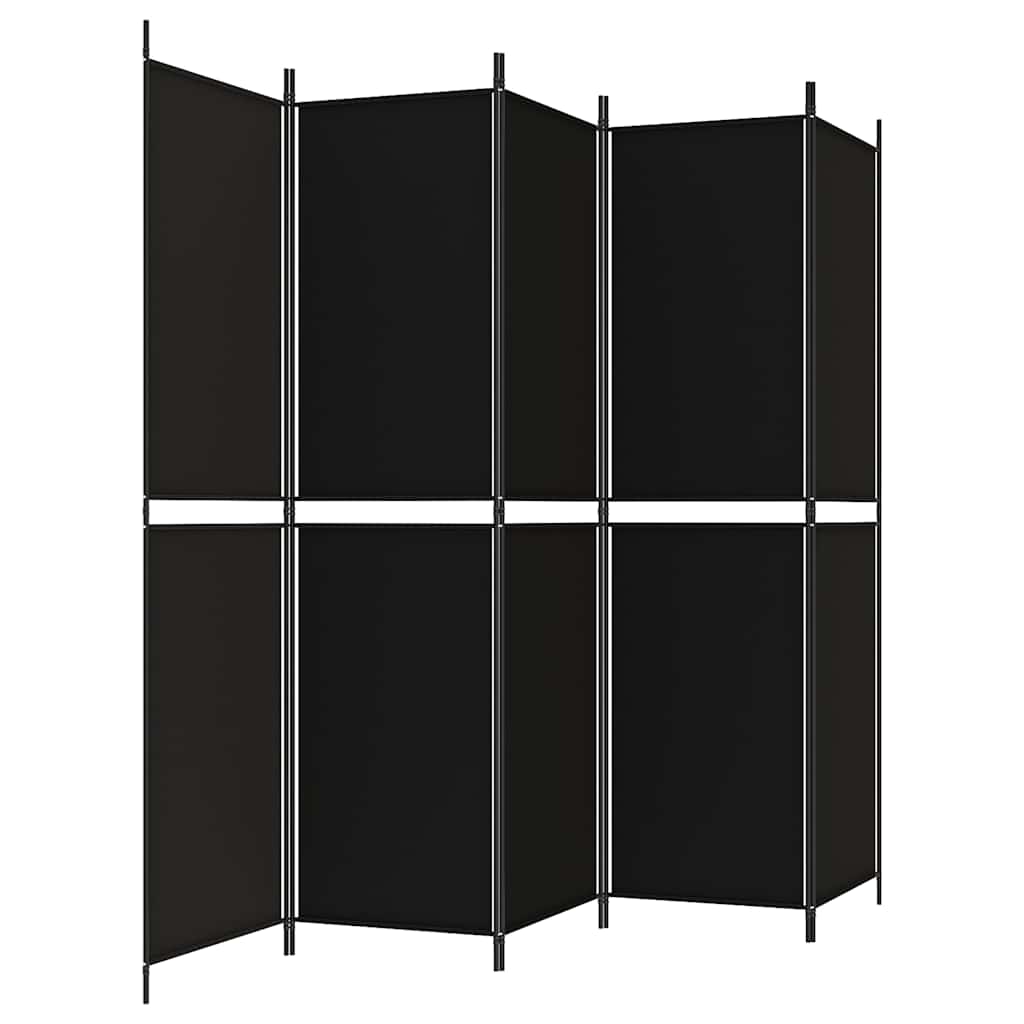 vidaXL 5-Panel Room Divider Black 250x200 cm Fabric 5