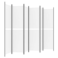 vidaXL 6-Panel Room Divider White 300x200 cm Fabric 5