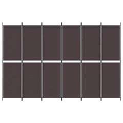 vidaXL 6-Panel Room Divider Brown 300x200 cm Fabric 6