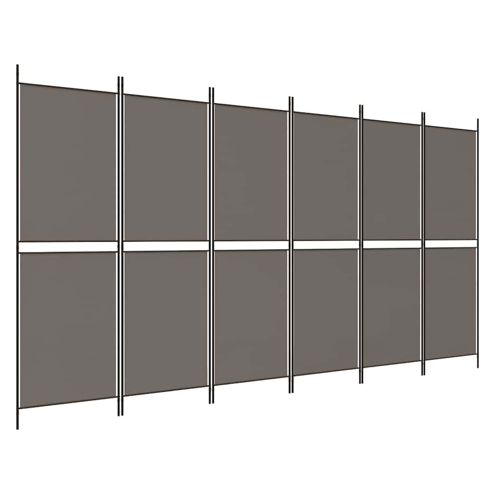 vidaXL 6-Panel Room Divider Anthracite 300x200 cm Fabric 2