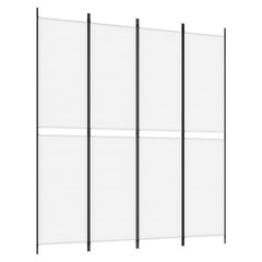 vidaXL 4-Panel Room Divider White 200x220 cm Fabric 2
