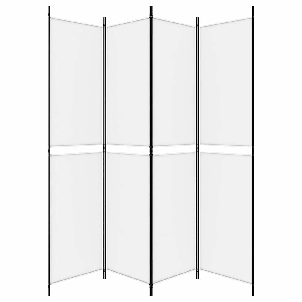 vidaXL 4-Panel Room Divider White 200x220 cm Fabric 4